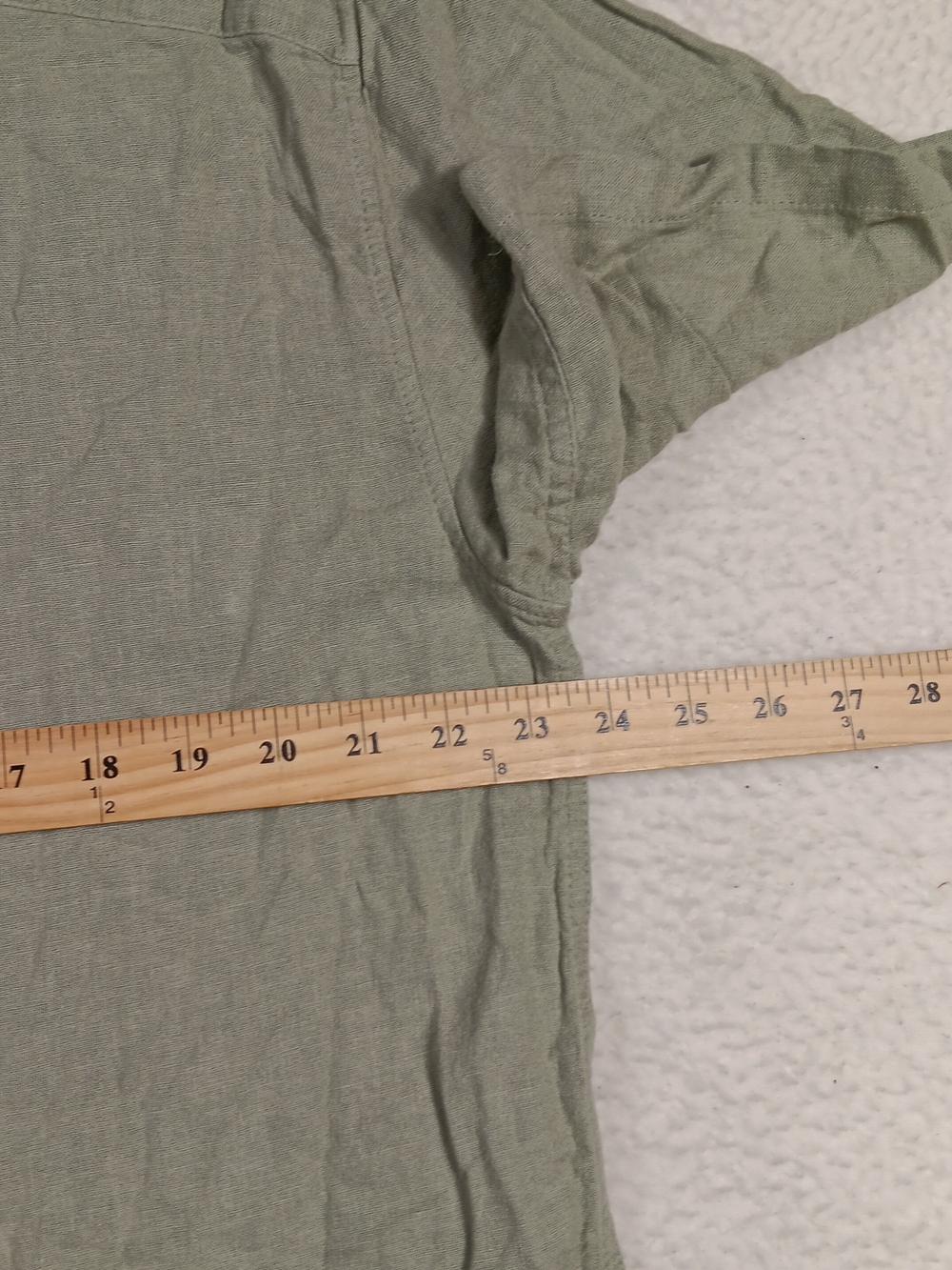 Abercrombie & Fitch Shirt Mens LT Large Tall Green Summer Linen Blend Camp - Picture 7 of 8